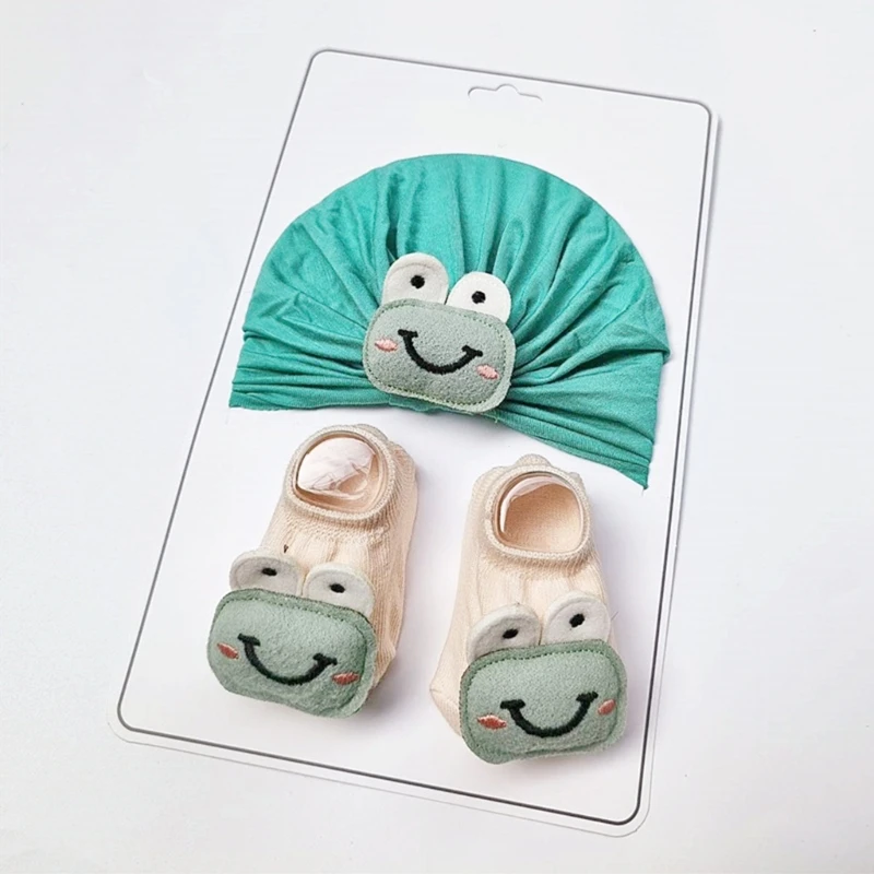 

Spring Autumn Hat and Floor Socks Set for Infants Cartoon Baby