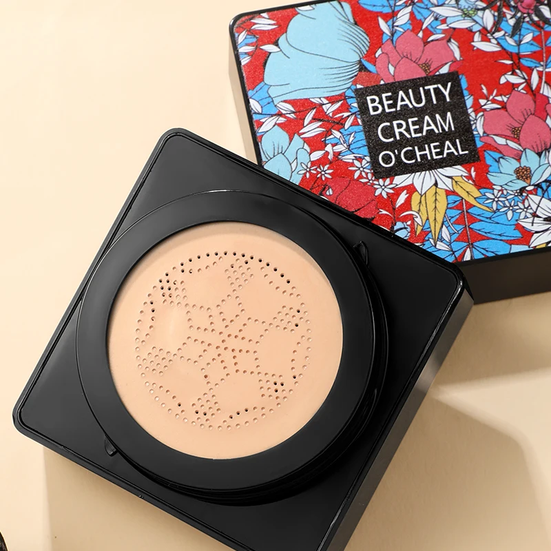 2PCS Air Cushion CC Cream Mushroom Head Puff Moisturizer Concealer Brightening BB Cream Waterproof Face Beauty Makeup Cosmetics