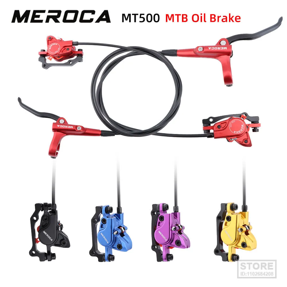 

MEROCA MTB Hydraulic Brakes Bicycle Set Disc For Mountain Bike Double Pushes Piston Caliper With Rotor 160mm Cycling