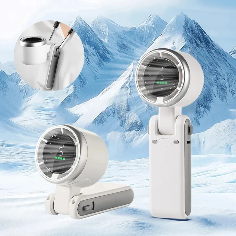 2026 Handheld Turbo Fan – Foldable Mini Personal Fan with Digital Display 1