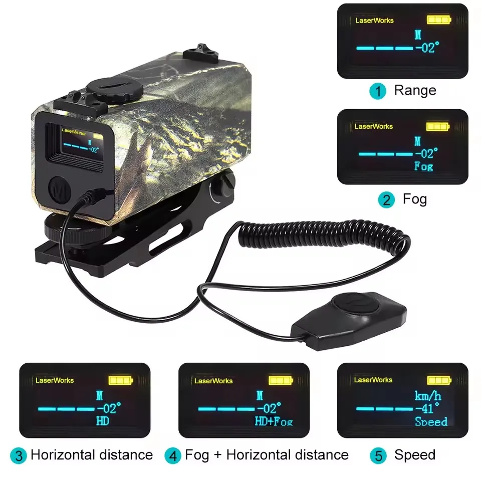 Mini Laser Automatic Range Finder for Outdoor Hunting, Real-time Display Distance Speed Measuring, LRF Rangefinder,1200m, LE032