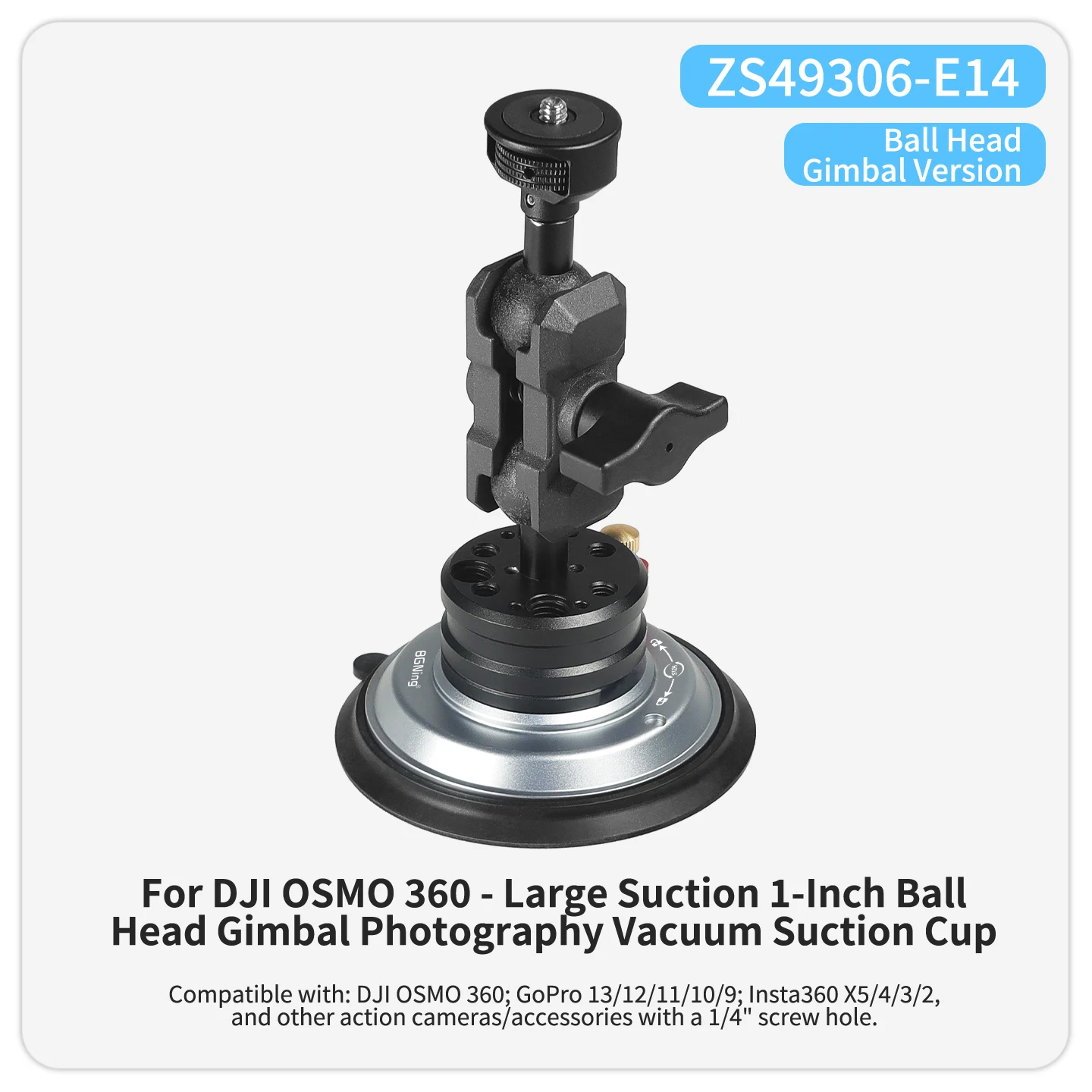 Aluminium 360° ° Einstellbare Saugnapf Magic Arm Halterung für DJI Osmo 360 Pocket 3 GoPro 13 Insta360 1/4 Auto Windschutzscheibe Kamera Halter – Detail 15