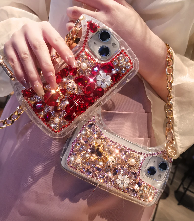 Full Diamond Bear crystal phone case.