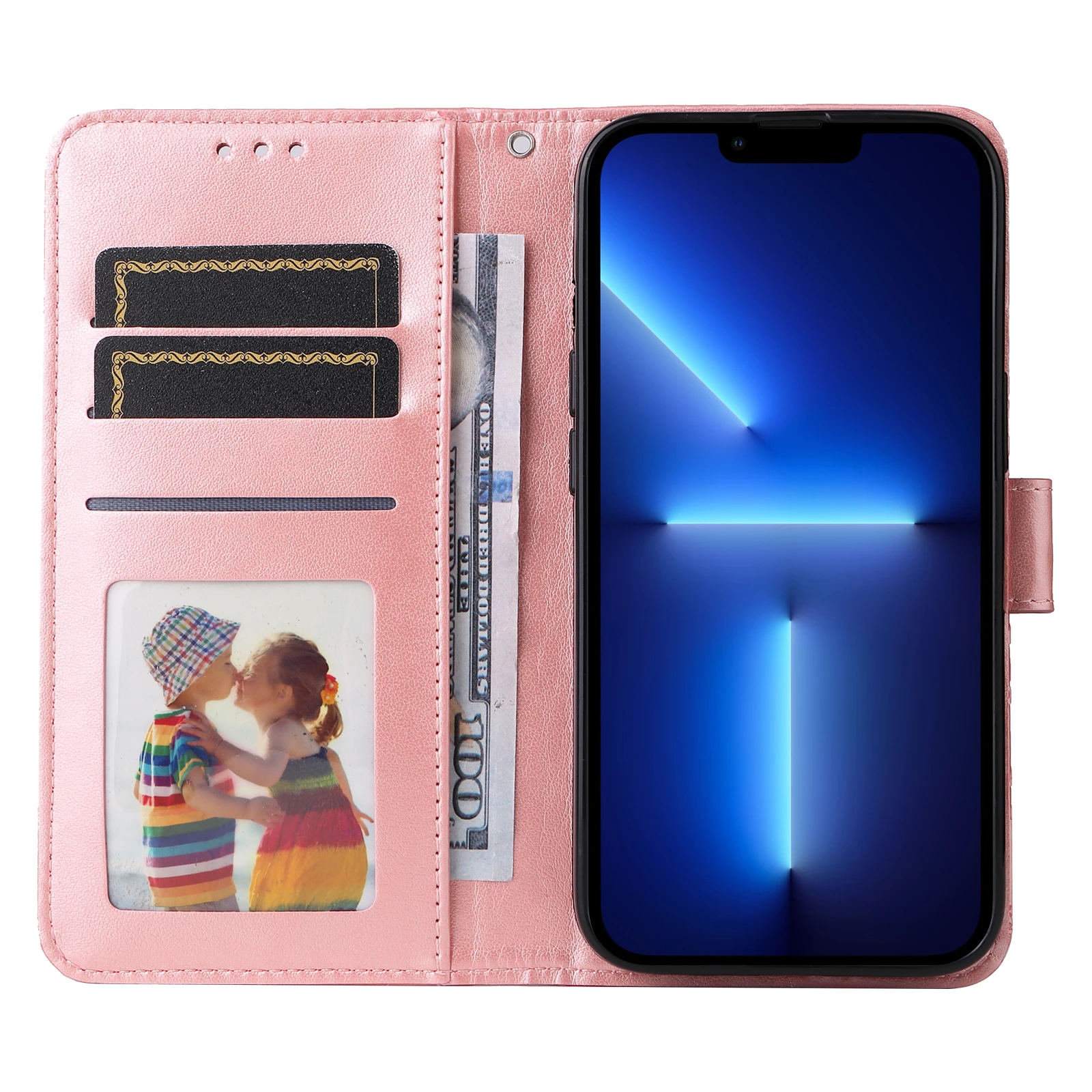 Magnetic Leather Flip Wallet Case