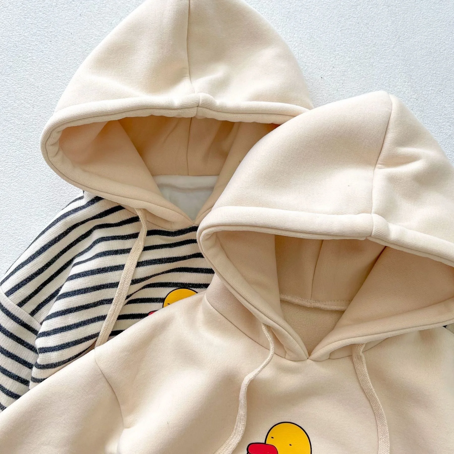 Koodykids Autumn Baby Girls Boys Striped Hooded Bodysuits Toddler Boys Rompers Duck Printed Long Sleeve Thick Bodysuits Winter best Baby Bodysuits