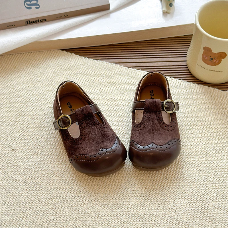 Leather Girls Ballet Flats Soft Sole Autumn Toddler Shoes