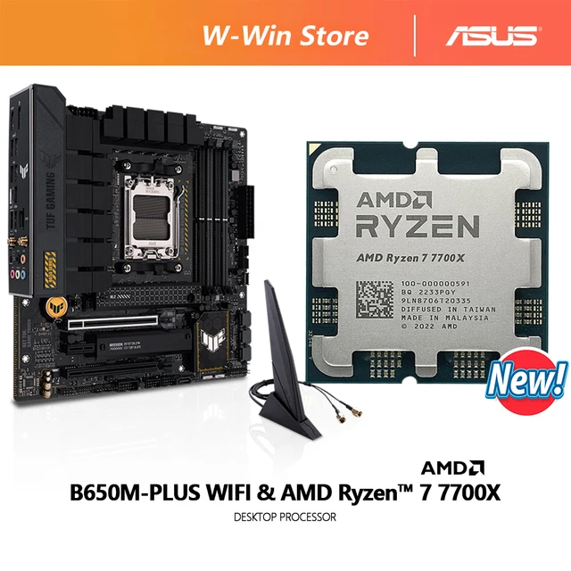 AMD Ryzen 7 7700X R7 7700X ASUS TUF GAMING B650M PLUS WIFI Micro ATX B650 Motherboard