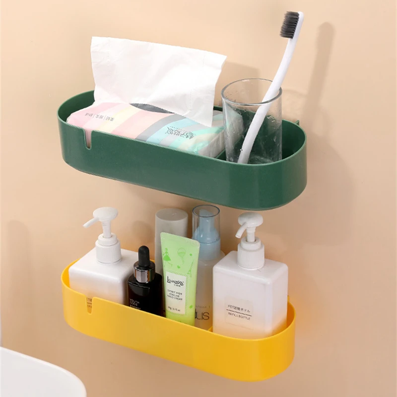 

Bathroom Shelf Adhesive Storage Rack, Shampoo Basket, Spice Rack, Toilet Paper Holder, Corner Shelves, Bathroom Accessories