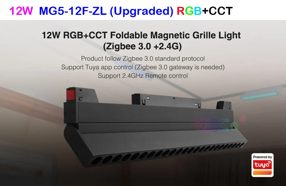 MiBoxer/Mi-Light 48V Magnetische Stromschienenbeleuchtung  Gitter Licht  RGB+CCT 12W Zigbee 3.0 