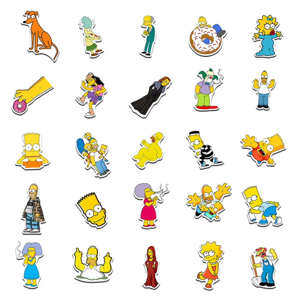 Decorative Stickers 10/30/50PCS Simpson Family Cartoon Anime Comedy DIY Decals