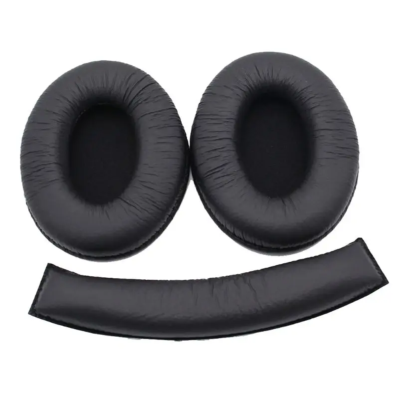 

Replacement Memory Foam Ear Pads Protein Leather Cushions for Sennheiser HD202 HD212 HD437 Headphones Earpads Headbeam headband