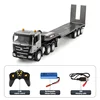1/24 RC Trucks LED Lights Remote Control Semi-Hung Flat Truck 9CH Alloy Engineering RC Vehicles Electronic RC Car Model Boys Toy 1
