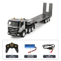 1/24 RC Trucks LED Lights Remote Control Semi-Hung Flat Truck 9CH Alloy Engineering RC Vehicles Electronic RC Car Model Boys Toy 1