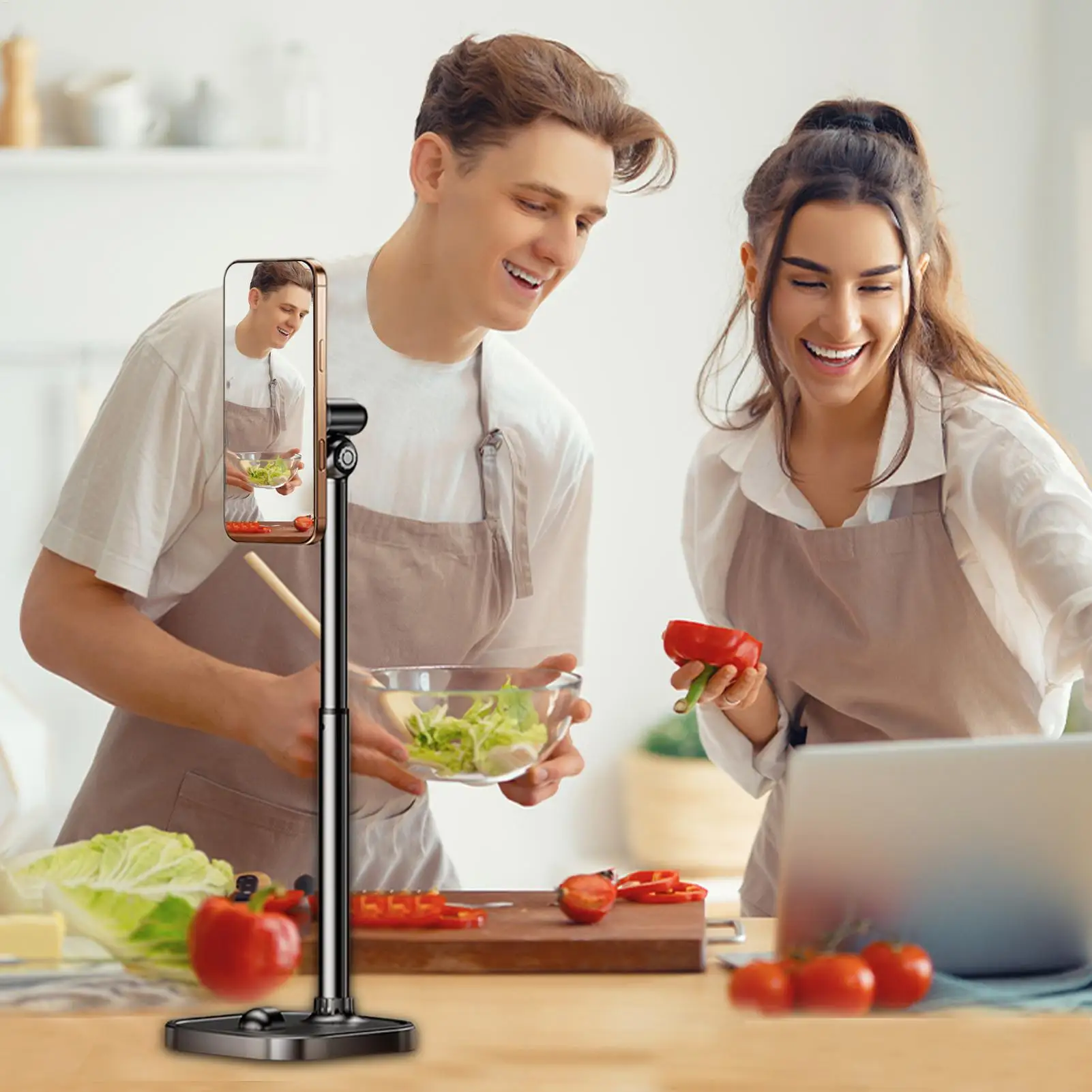 Desk Cell Phone Holder Magnetic Adjustable Non-Slip Home Supplies Adjustable Phone Stand For Video Calls Recording Calling Home