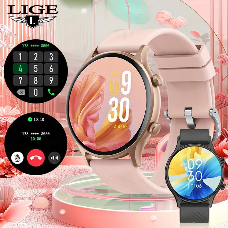LIGE-Relógio Inteligente para Mulheres e Meninas, Chamada Bluetooth, Assistente de Voz, Monitor de Pressão Arterial, Moda Jovem, 2024
