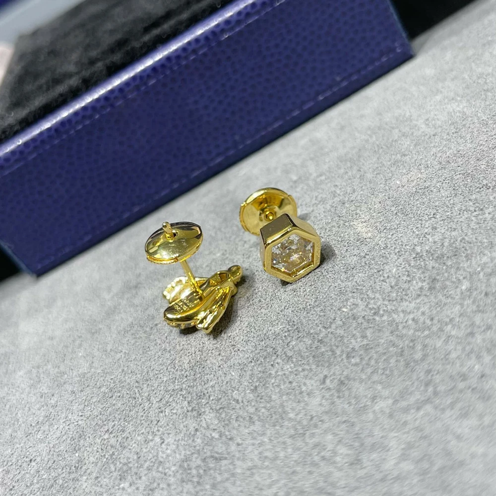 Luxury brand BEE MY LOVE jewelry series gold bee earrings for women's engagement gifts
