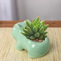 Creative Ceramic Mini Flowerpot Succulent Planter Cute Green Plants Planter Flower Pot with Hole Home Garden Decoration outdoor 3