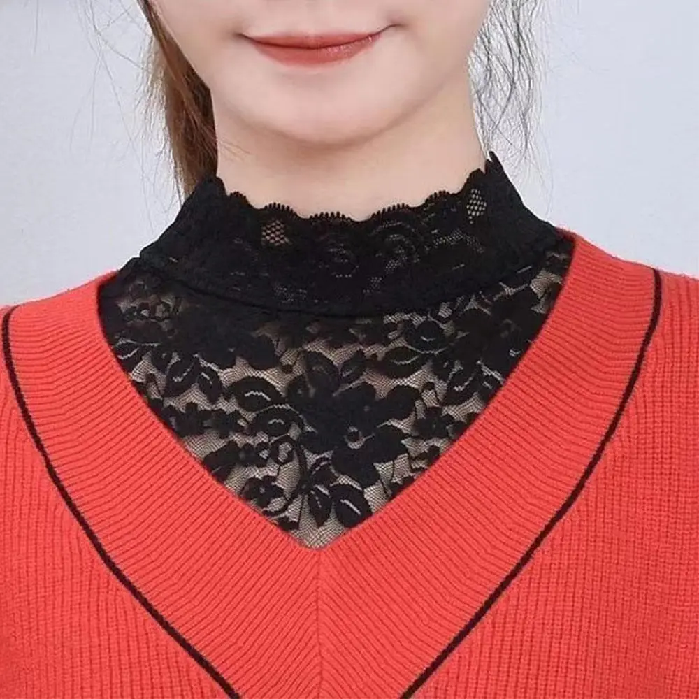 Fake collar Detachable collar shawl Fake Collar White Black Lace Floral Women Detachable for Blouse Shirt Sweater Decoration