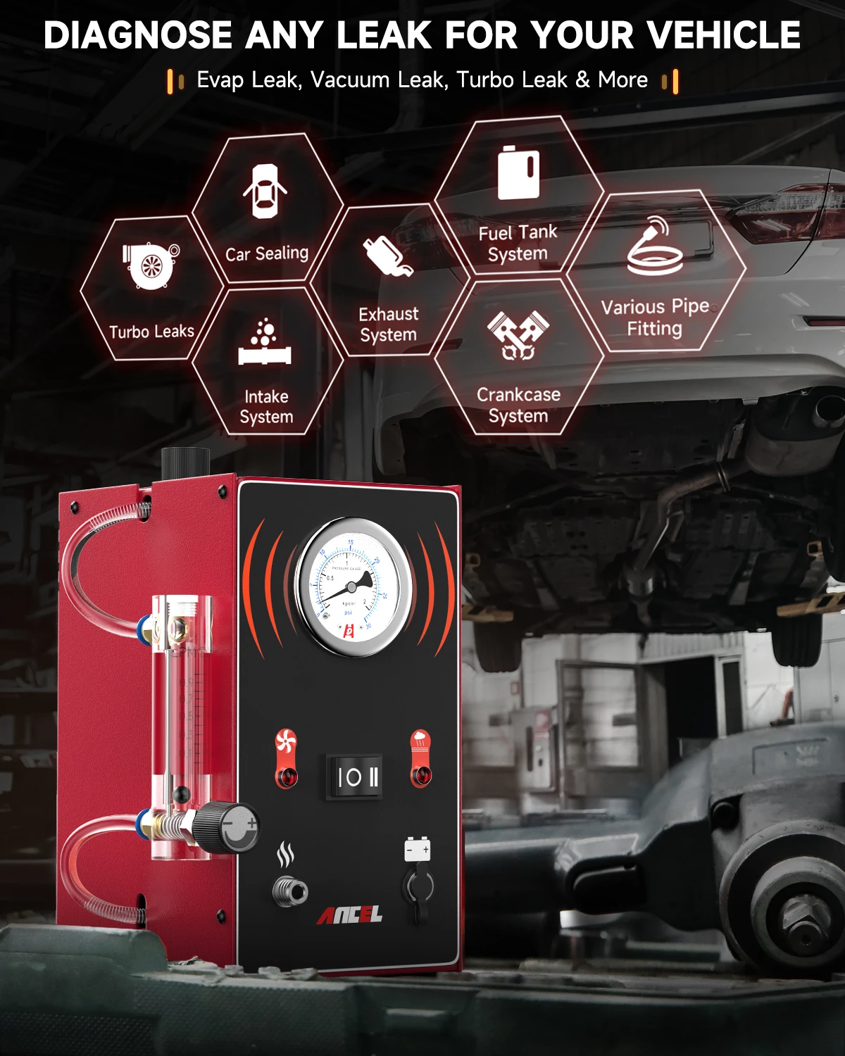 ANCEL S300 Car Smoke Leak Detector EVAP Pipe Smoking Generator Pipe Leakage Analyzer Tester EVAP System Diagnostic Tools 2