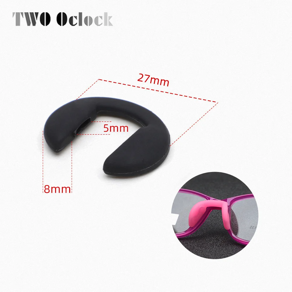 5 Pair Insert Nose Pad For Glasses Eyeglasses Push In Silicone Repair Accessory Child Kids U Shape Anti Slip Soft Black Blue Red 5