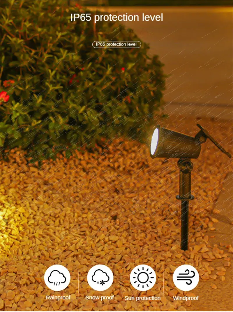 Description Picture 4 of item2/1Pcs Solar Spot Light Intelamp Floodlight Colorful Waterproof 9LED For Garden Pathway Landscape Yard Lamp Spotlight Outdoor