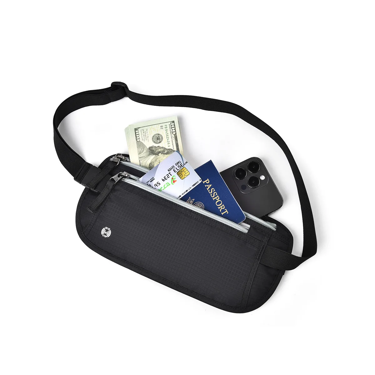 Travel Money Belt Slim Passport Holder RFID Blocking Travel Pouch to Protect Cash Credit Card and Travel Documents Invisible Bag 4