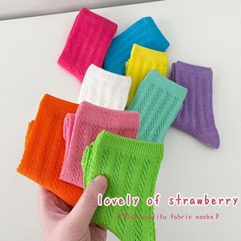 4 Pairs/Lot Baby Kids Socks Four Seasons Cotton Solid Sock Candy Color Toddler Boy Girls Floor Socks Children Sock kids socks