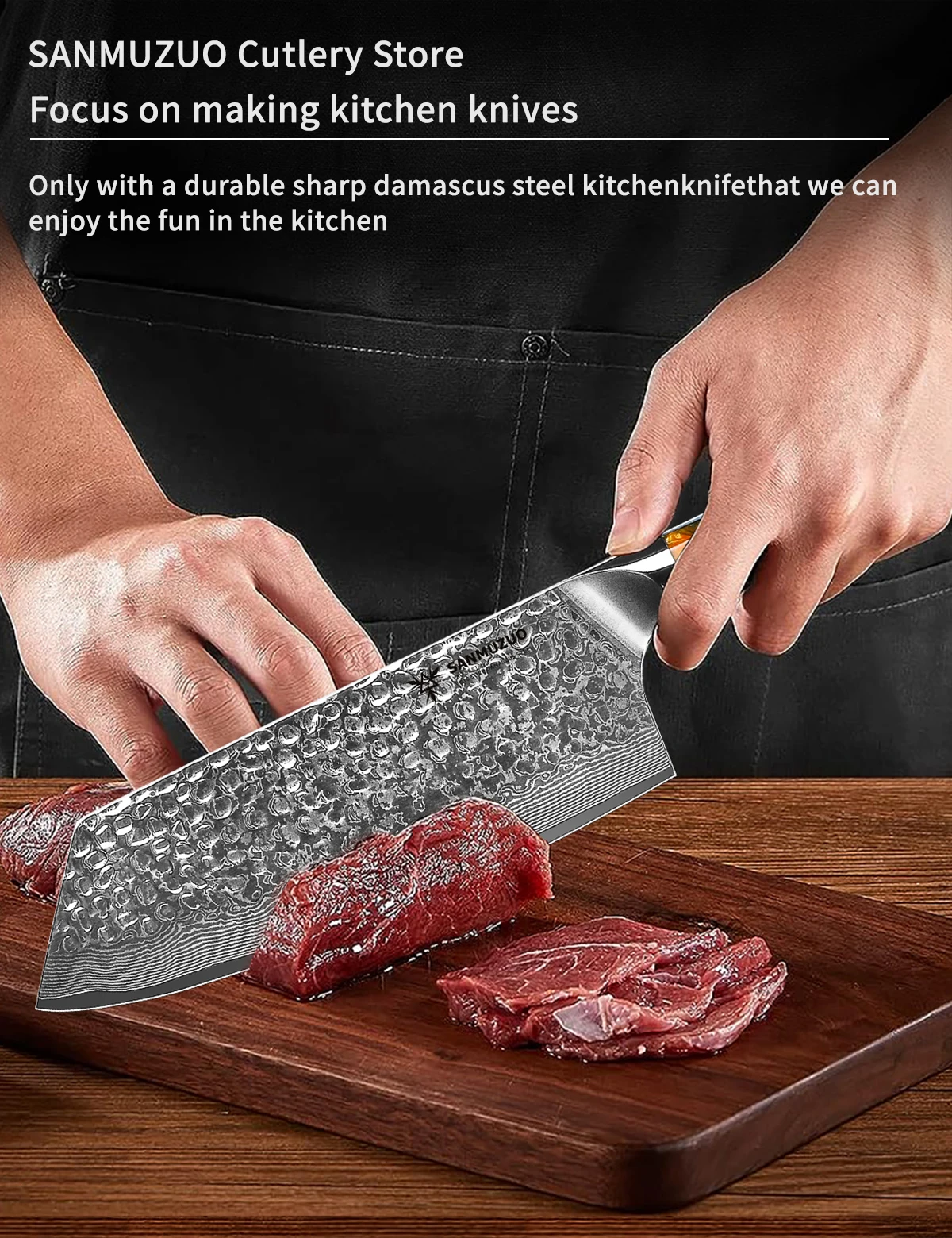 7.5 Inch Damascus Stee Nakiri Knife Cleaver