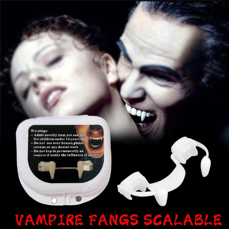 Halloween Cosplay Dientes Vampiro-colmillos Dentaduras Postizas Zombie  Retráctil