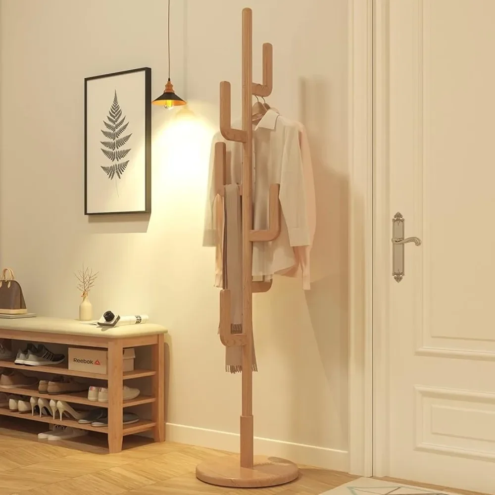 

KungFuWood Coat Rack, Unique Design Cactus Coat Rack Freestanding, Adjustable Height Wooden Coat Rack Stand , Easy Assembly