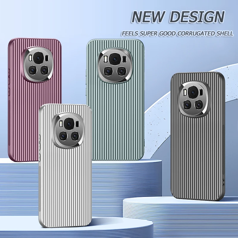 Coque de téléphone Honor Magic 6 Pro à rayures 3D en métal avec trou fin pour protéger l'appareil photo, coque souple mate antichute et anti-empreintes digitales_voghion.com