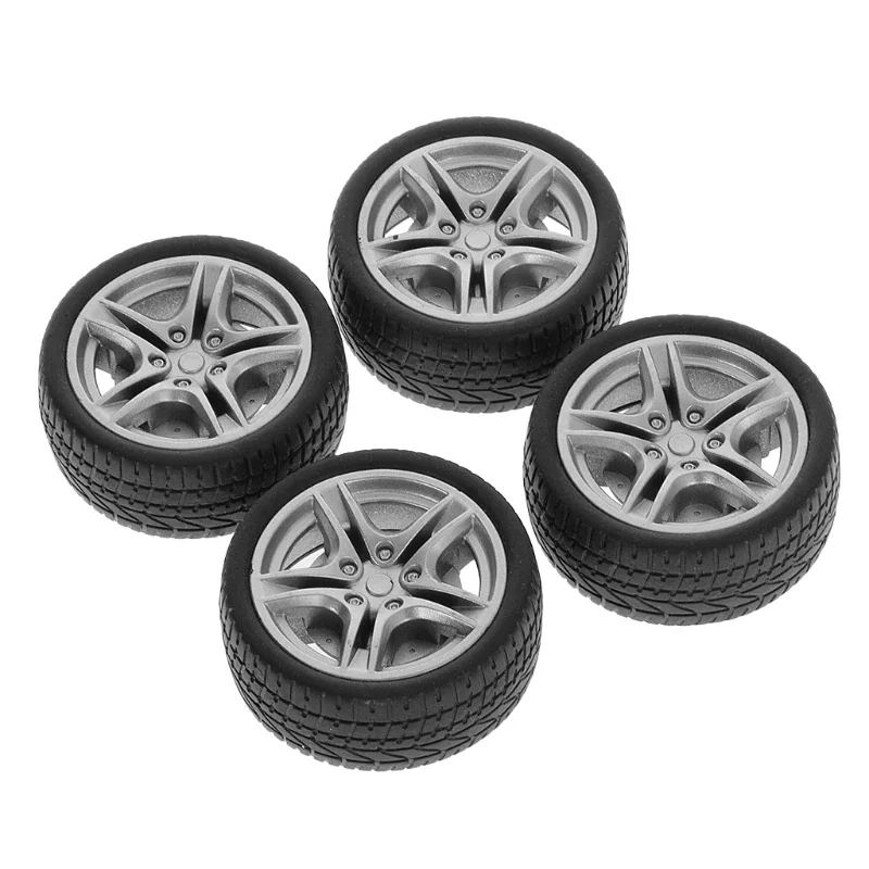 

4pcs 48mm Simulation Rubber Wheel Tire Wheel Toy Model DIY Spare Parts Drop Shipping