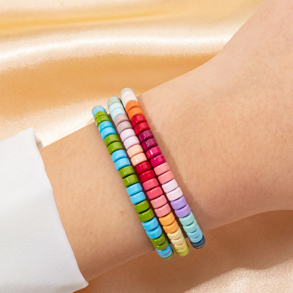 Plumiss Bohemia Bracciale Multistrato A 3 Giri Fatto A Mano - Con Perline In Pietra Naturale Picasso, Cristallo Ed Ematite, Regolabile, Per Donna