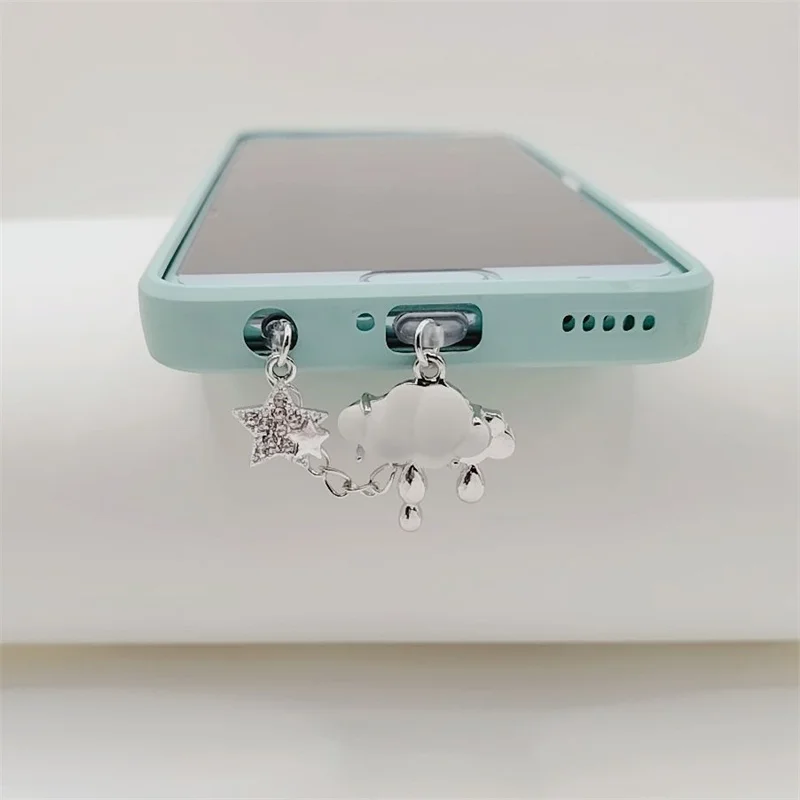 날씨 먼지 플러그 매력 전화 스토퍼 펜던트 충전 포트 플러그 iPhone 유형 C 먼지 보호 Airpods 액세서리에 귀여운