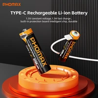 PHOMAX 1.5V Lithium Batteries 4200mWh 1150mWh AA/AAA USB Type-C Li-ion Rechargeable Battery Remote Control Electric Toy Mouse 3
