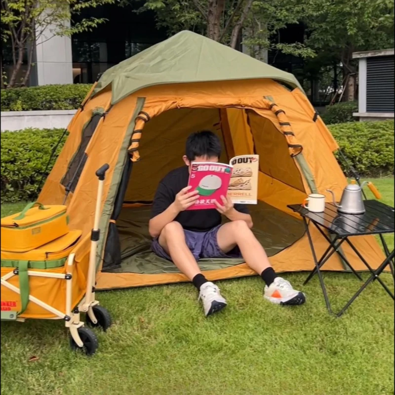 Camping Tent Instant Easy Ejection and Waterproof , One Second Setup Complete, For Camp, Hike, Travel , Picnic with Storage Bag