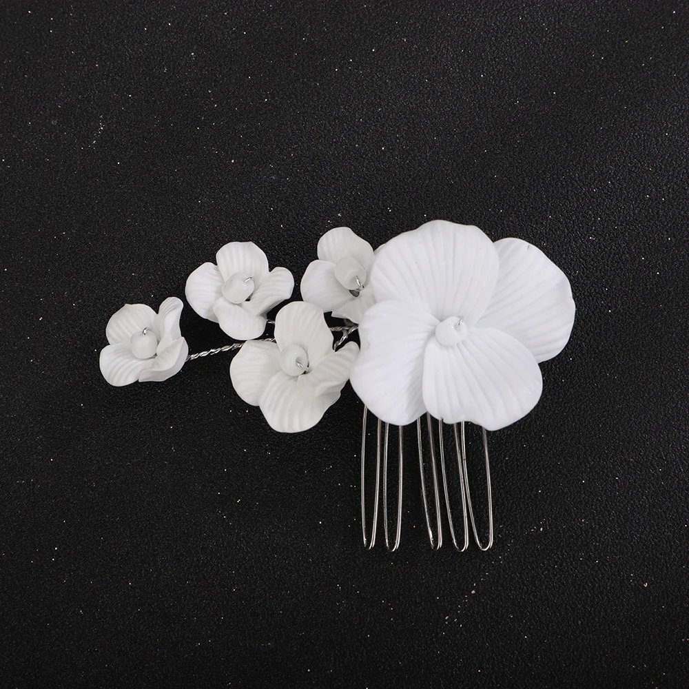 Small White Flower Bride Hair Accessories Trendy Girlfriend Headdresses Wedding Head Jewelry 3 Colors Women Tights On The Head