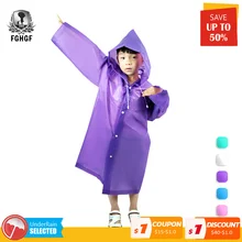 

EVA Children Raincoat Rain Poncho Cover Girls Boys Waterproof Rainwear Cloaks Transparent Disposable Impermeable Kids Coat