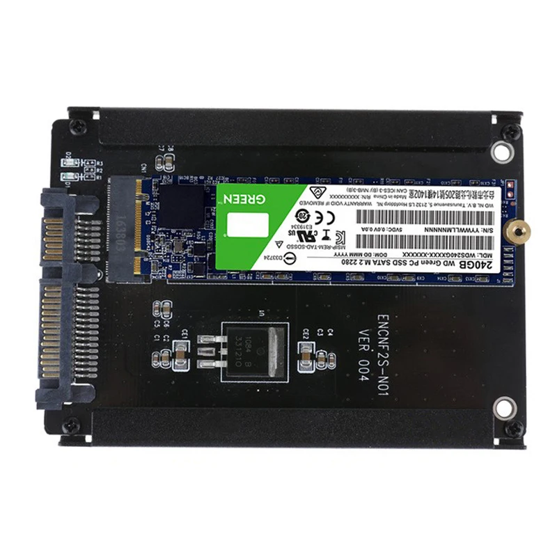 Nuova Custodia In Metallo Presa B + M 2 M.2 Ngff (Sata) Adattatore Ssd A 2.5 Sata Per Disco Rigido A Stato Solido 2230/2242/2260/2280Mm M2 Ngff Ssd