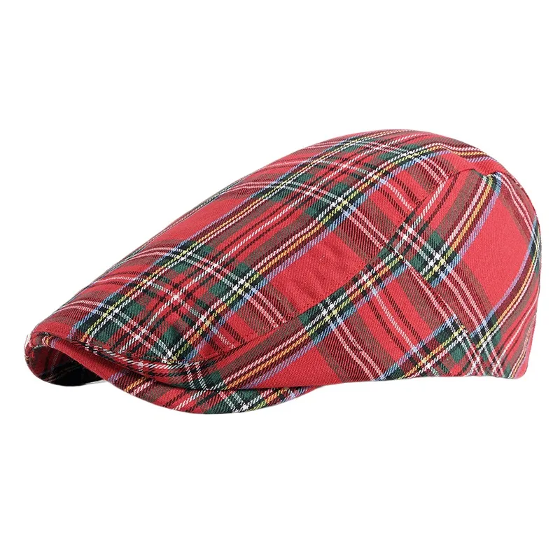 

Spring And Summer Beret Women's Fashionable Korean Style Plaid Peaked Cap Men Sun-proof Sun Hat Casual Plaid Advance Hats