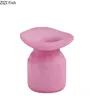 Matte Pink Glass Vase Decorative Flowers Arrangement Desk Decoration Irregular Bottle Mouth Flower Pots Floral Vase Modern Decor 6