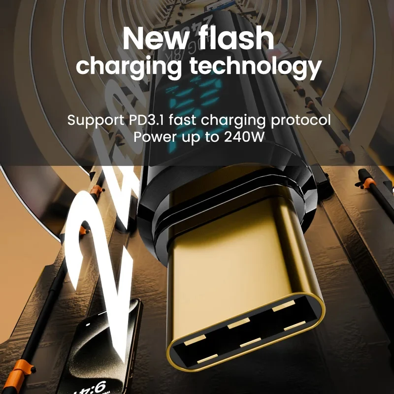 รูปสินค้า สายชาร์จ USB4 240W 8K สำหรับมือถือและแท็บเล็ต