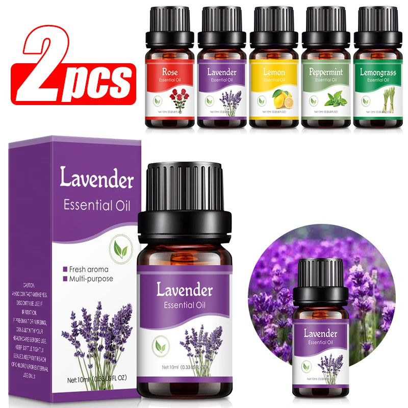1/2Pcs 10ml Levender Essential Oil Natural Plant Making Diffuser Water-soluble Car Perfume Air Freshener Fragrance Essential Oil 1