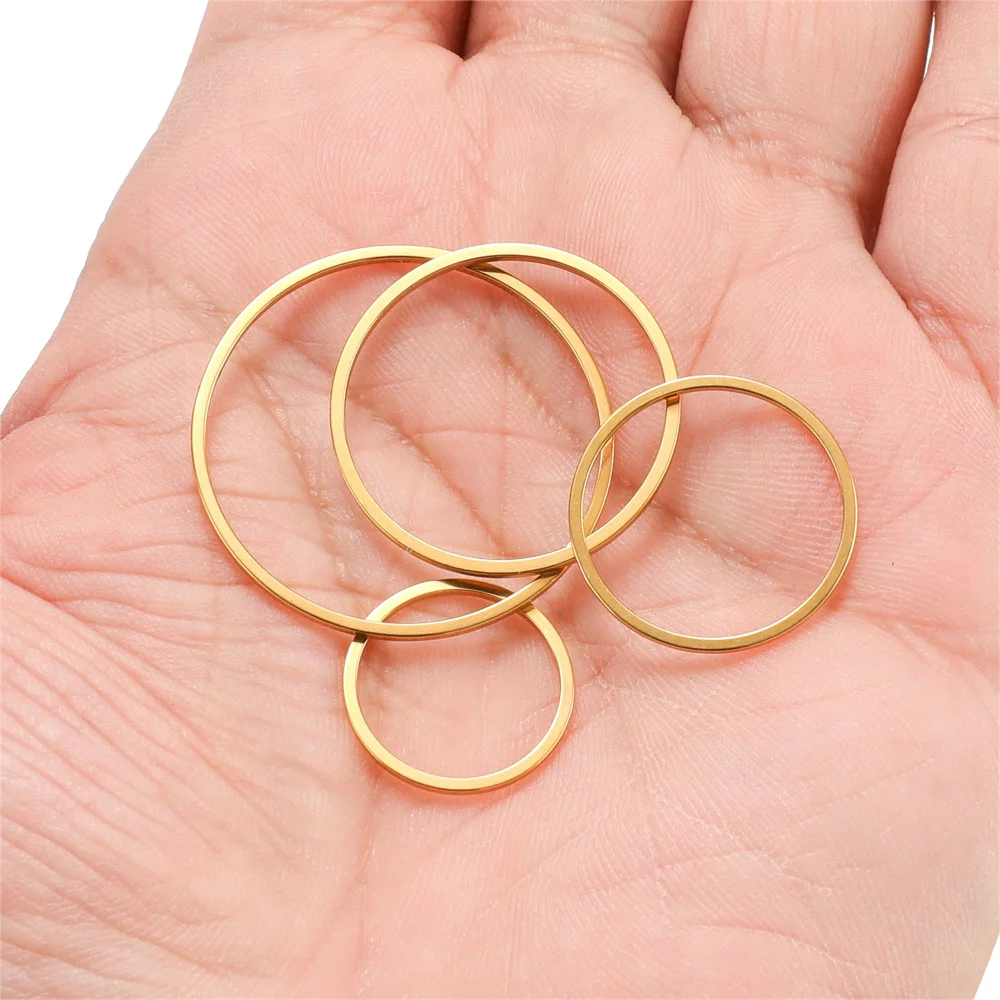 Stainless Steel Gold Plated Large Hoop Earrings