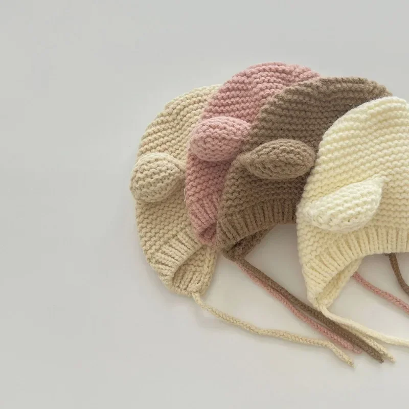 Korean Baby Hat Winter Cute Super Cute Children's Ear Protection Cartoon Cat Ear Baby Wool Hat Wholesale