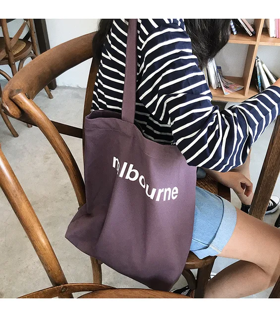 Merci Women Big Canvas Shoulder Bags French Print Eco Friendly Grocery  Shopping Bag Cotton Cloth Handbag Casual Tote For Ladies - AliExpress