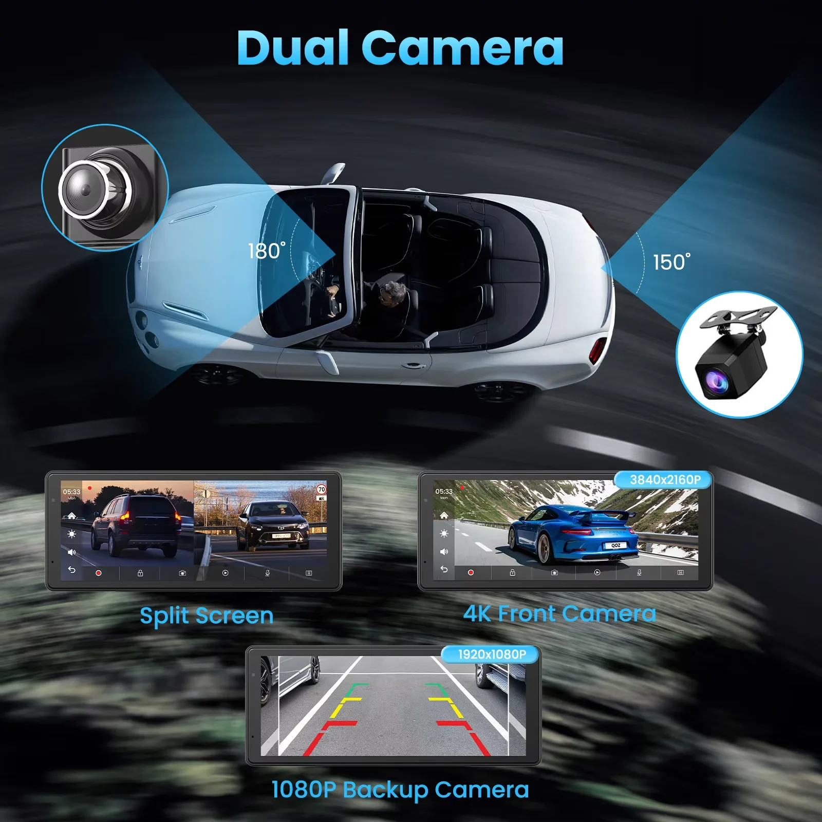 9-Inch 4K Dash Cam 3
