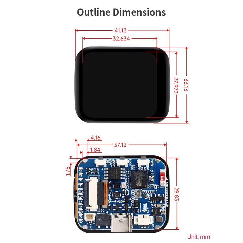 รูปสินค้า บอร์ดพัฒนา ESP32-S3 หน้าจอสัมผัส 240x280 พิกเซล