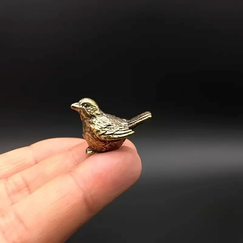 Niedliche Mini-Sparrow-Figur aus Messing, 1 Stück, zeitgenössische Schreibtischdekoration, ideal für Schlafzimmer, perfektes Geschenk oder Sammlerstück, Bürodekoration