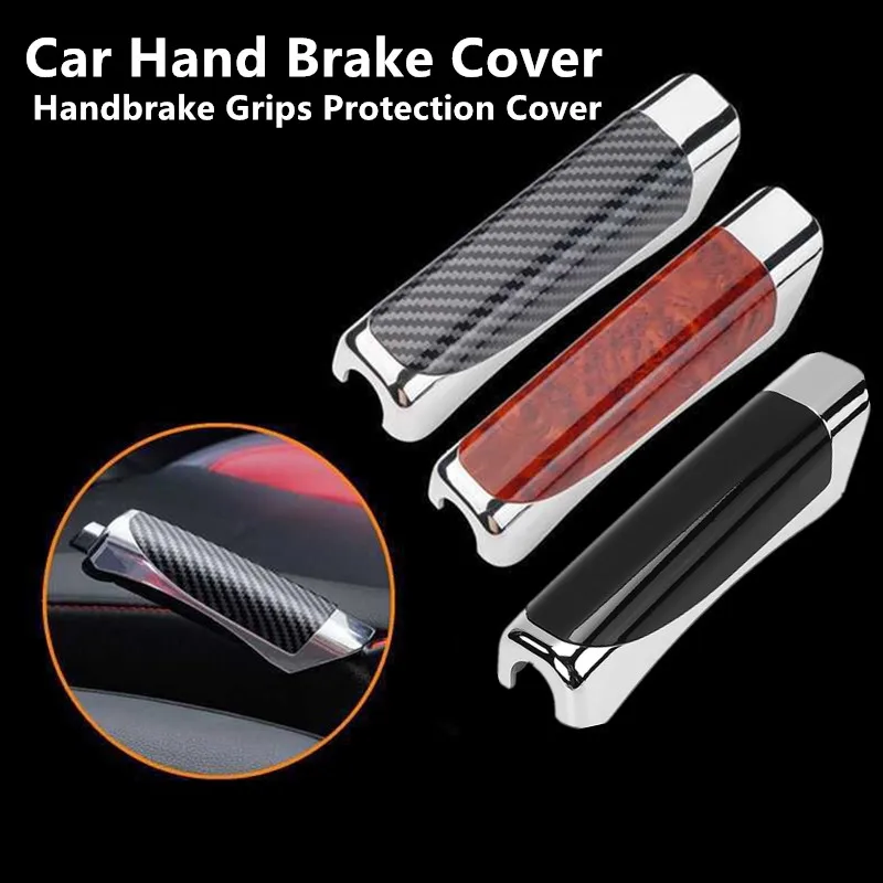Car Hand Brake Cover Handbrake Grips Protection Cover ABS Carbon Fiber Parking Brake Decoration Shell Interior Accessories